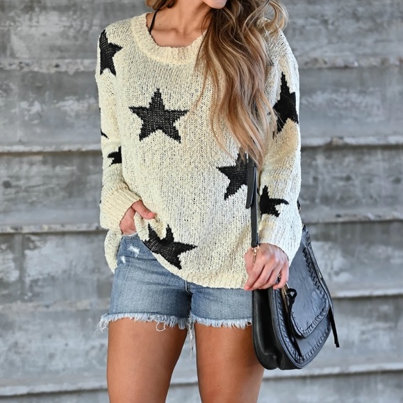 Newbury Kustom Sweaters - 🍁Newbury Kustom Star Print Sweater Oversized